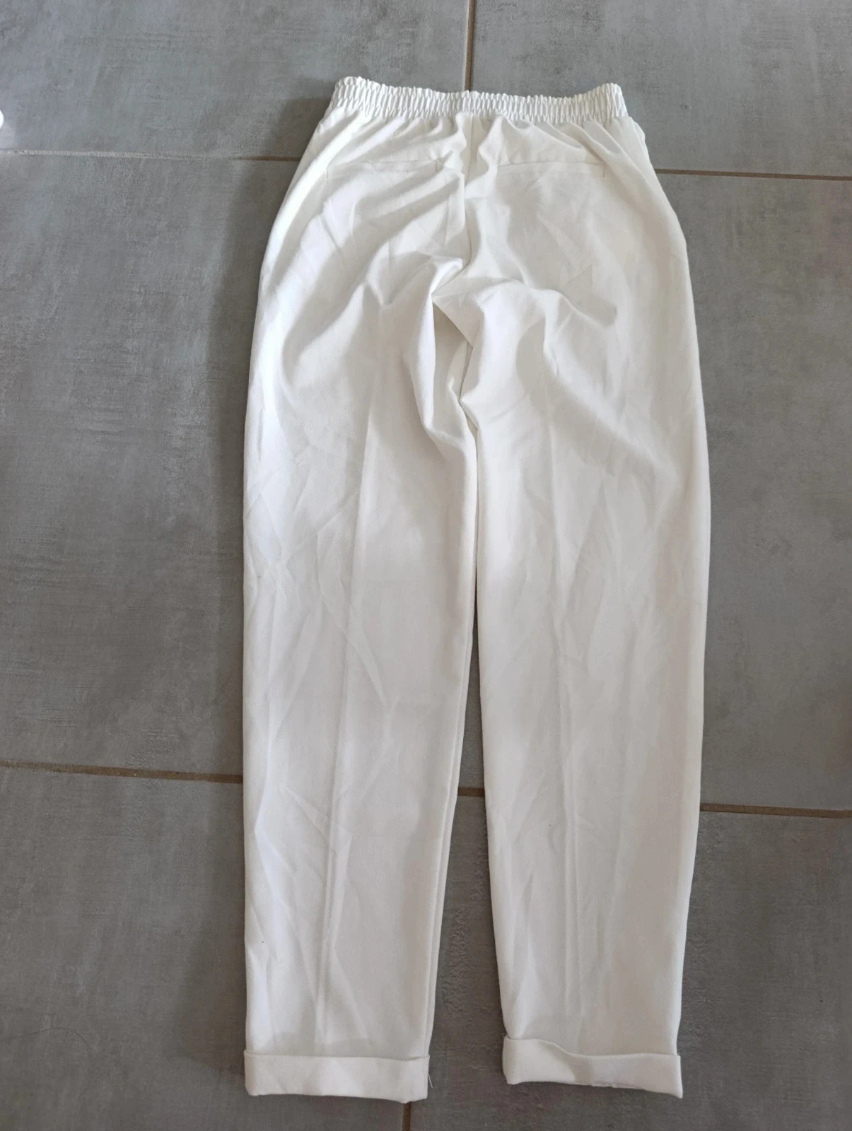Bershka off-white trousers XS – elastic waist – comfortable – photo 4